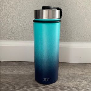 Blue Ombre Simple Modern 18 oz Stainless Steel Screw on Flask
